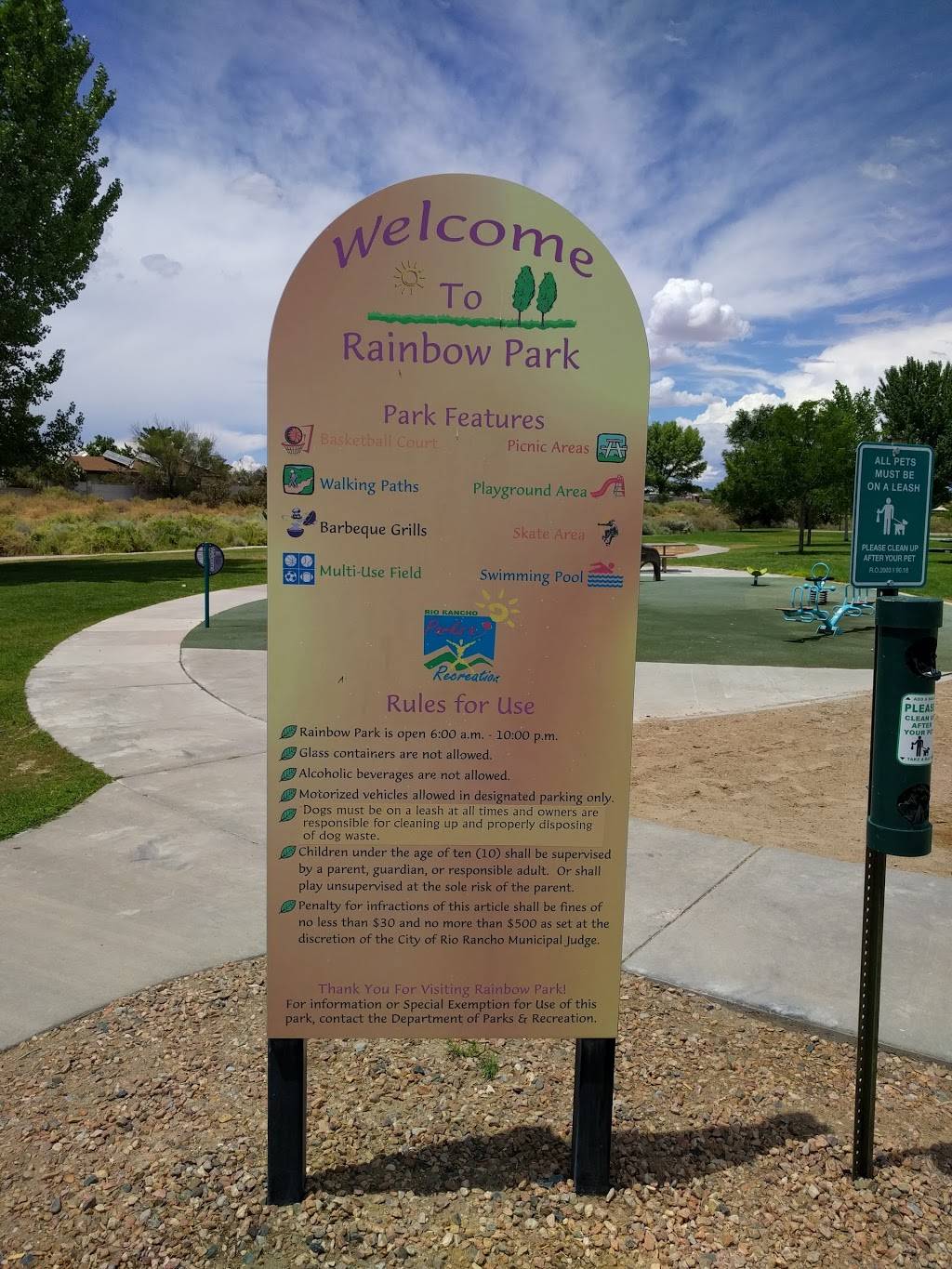 Rainbow Park | 301 Southern Blvd SE, Rio Rancho, NM 87124, USA | Phone: (505) 891-5000