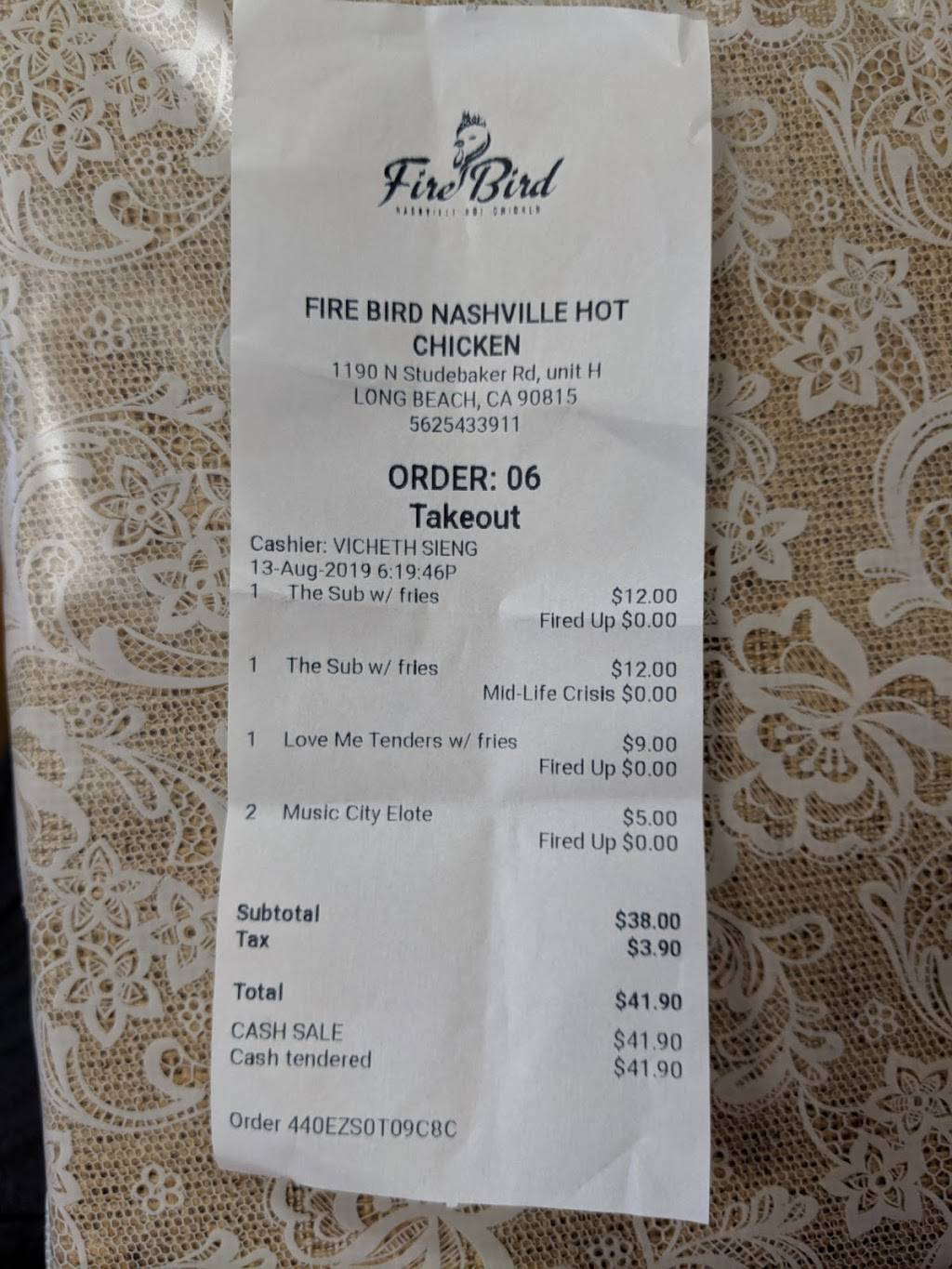 Firebird Nashville Hot Chicken | ONLINE ORDER ONLY, 3630 Atlantic Ave, Long Beach, CA 90807 | Phone: (562) 543-3911