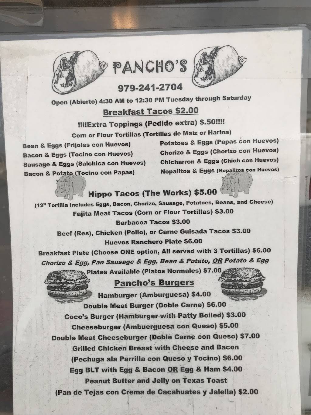 Panchos Tacos | 3018 7th St, Bay City, TX 77414, USA | Phone: (979) 241-2704