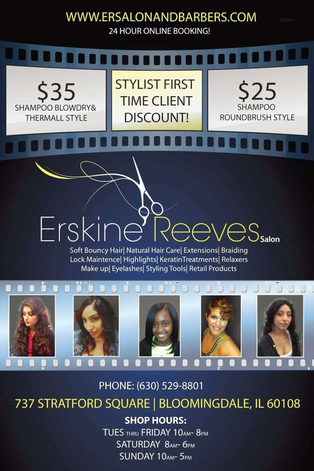 Erskine Reeves Salon | 820 Stratford Dr, Bloomingdale, IL 60108, USA | Phone: (630) 529-8801