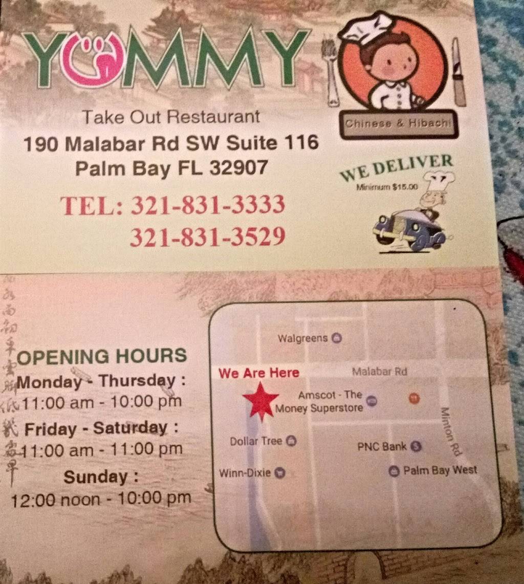 Yummy Chinese & Hibachi Restaurant | 190 Malabar Rd #116, Palm Bay, FL 32907, USA | Phone: (321) 831-3333