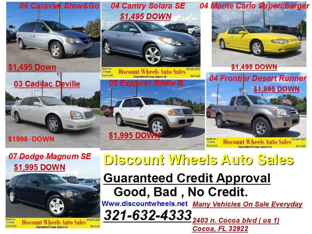 Discount Wheels Auto Sales | 2403 N Cocoa Blvd, Cocoa, FL 32922, USA | Phone: (321) 632-4333