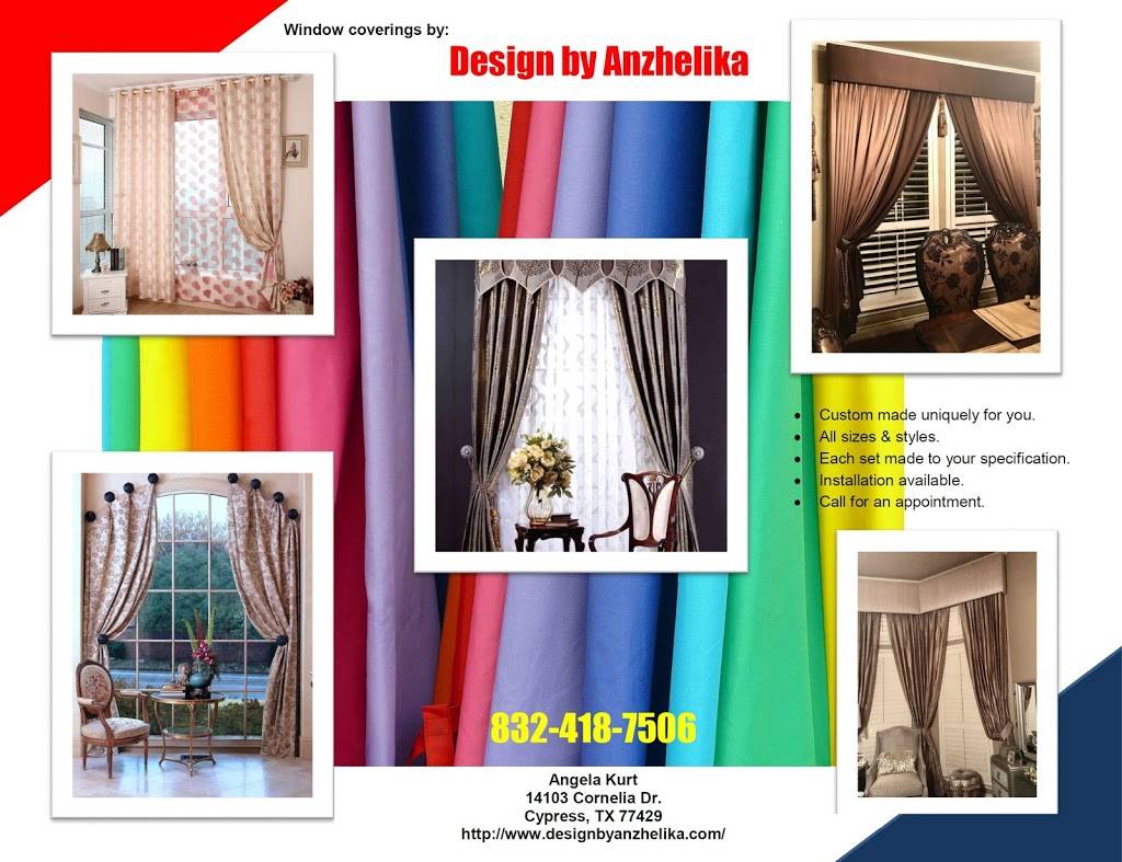 Design by Anzhelika | 14103 Cornelia Dr, Cypress, TX 77429 | Phone: (832) 418-7506