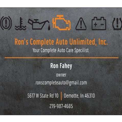 Rons Complete Auto Unlimited Inc. | 5617 IN-10, De Motte, IN 46310 | Phone: (219) 987-4685