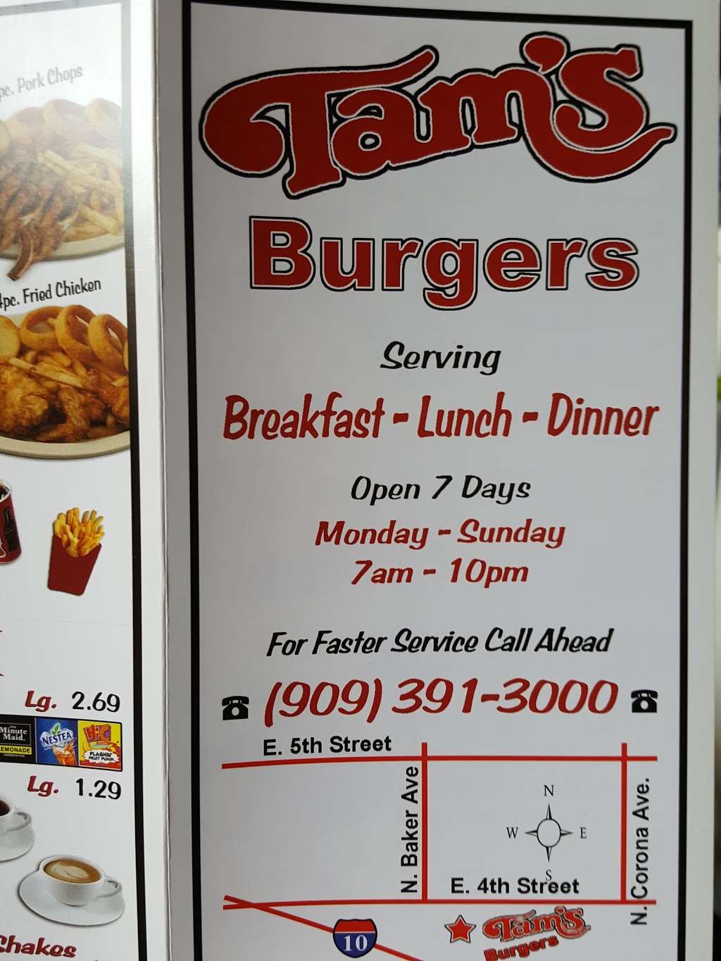 Tams Burgers | 1620 E 4th St, Ontario, CA 91764 | Phone: (909) 391-3000