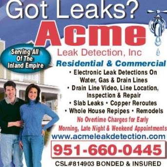 Acme Leak Detection, Inc | 9190 Village Way, Riverside, CA 92508, USA | Phone: (951) 660-0445 Acme Leak Detection, Inc | 9190 Village Way, Riverside, CA 92508, USA | Phone: (951) 660-0445