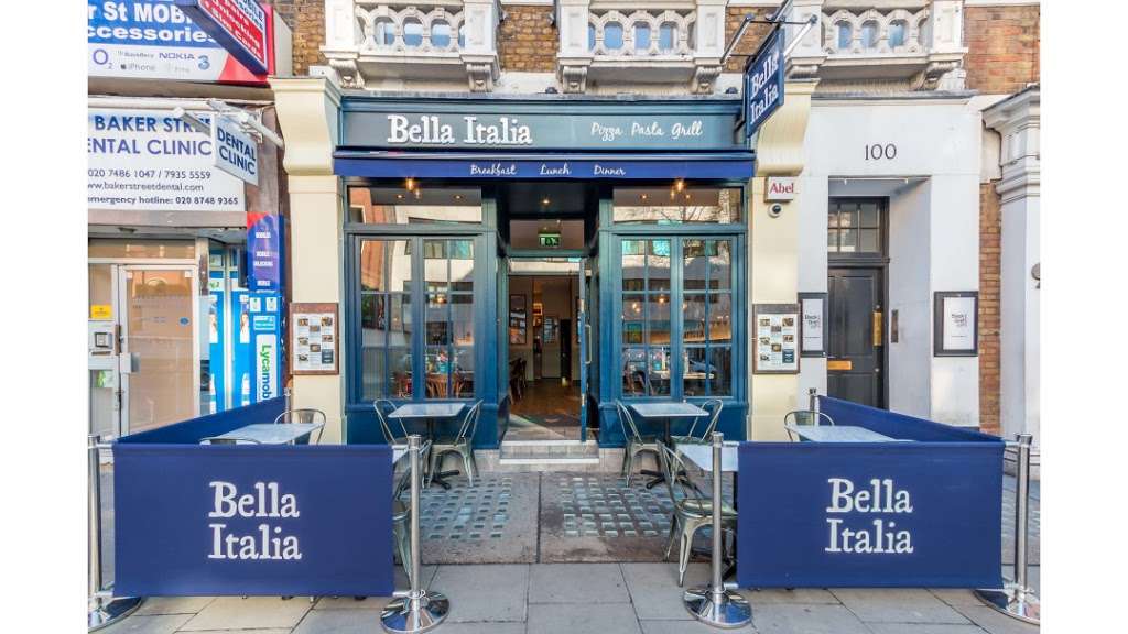 Bella Italia | 100 Baker St, Marylebone, London W1U 6TW, UK | Phone: 020 3058 3458