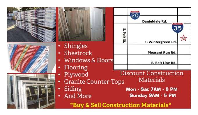 D&J Builders Surplus | 3014 N. interstate 35E., Lancaster, TX 75134, USA | Phone: (972) 224-1900