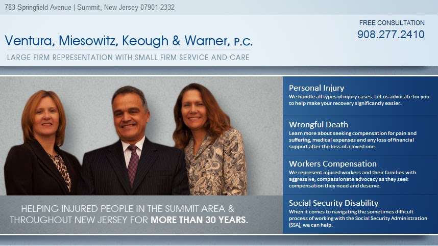 Ventura, Miesowitz, Keough & Warner, P.C. | 783 Springfield Ave, Summit, NJ 07901, USA | Phone: (908) 277-2410