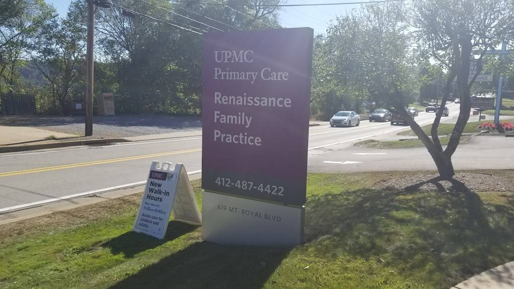 Renaissance Family Practice - UPMC | 619 Mt Royal Blvd, Pittsburgh, PA 15223, USA | Phone: (412) 487-4422