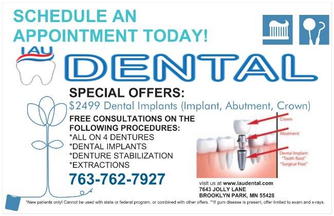 IAU Dental | 7643 Jolly Ln, Brooklyn Park, MN 55428 | Phone: (763) 762-7927
