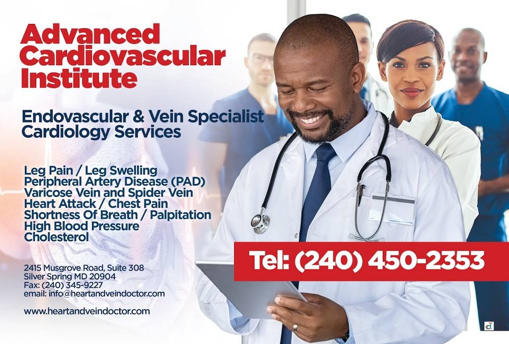 Advanced Cardiovascular Institute LLC | 2415 Musgrove Rd Ste 308, Silver Spring, MD 20904 | Phone: (240) 450-2353