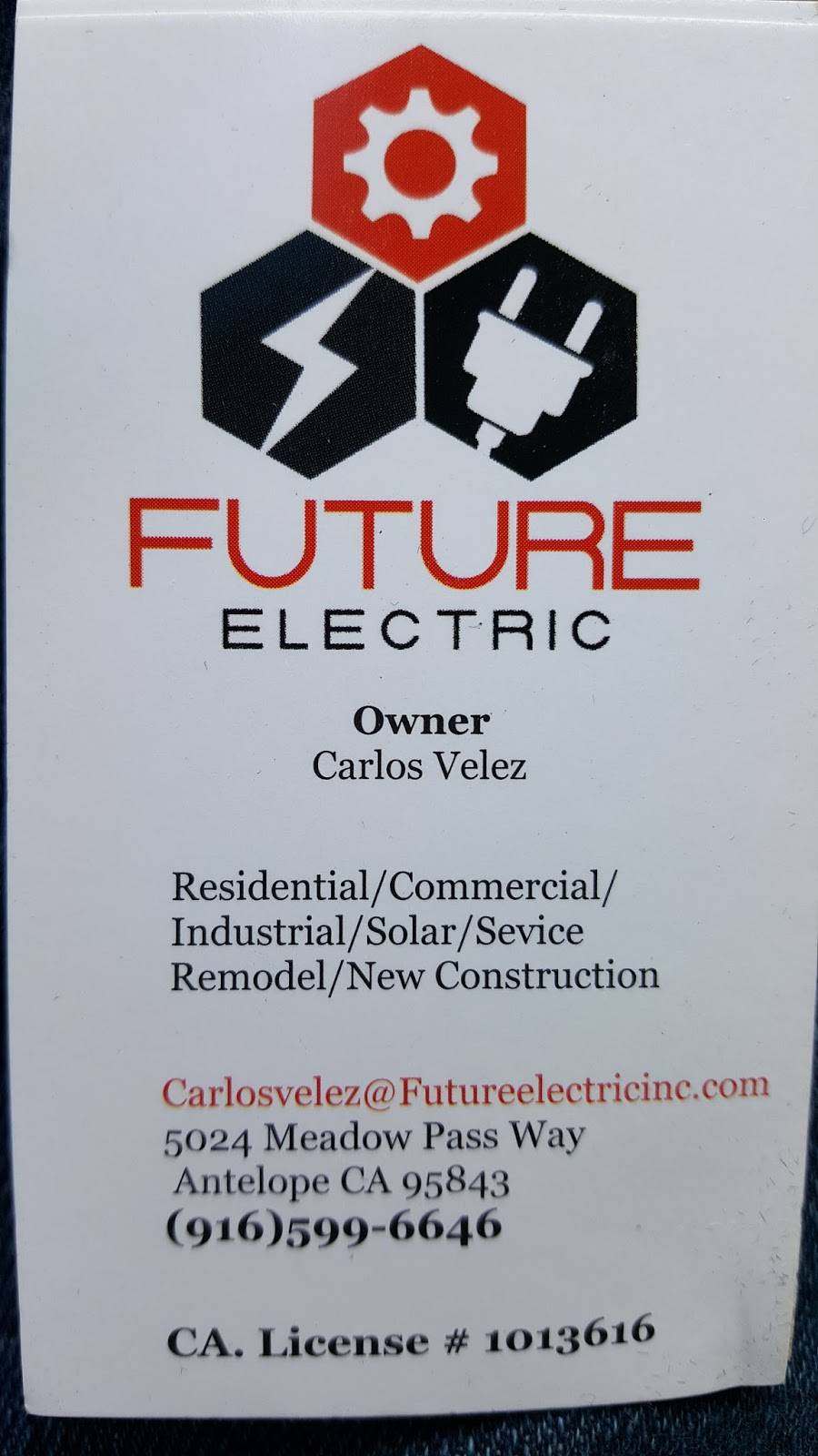 Future Electric | 5024 Meadow Pass Way, Antelope, CA 95843, USA | Phone: (916) 599-6646