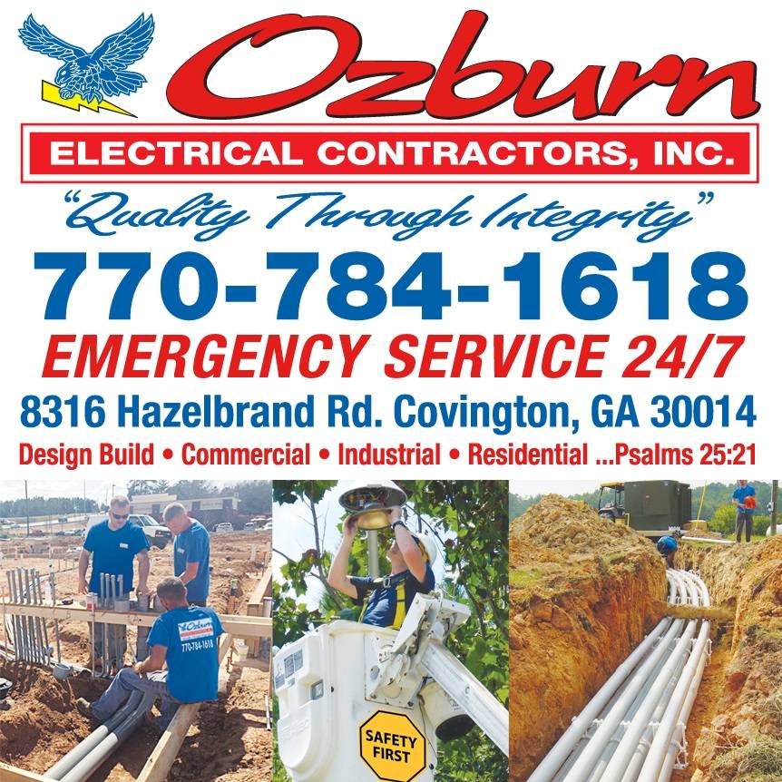 Ozburn Electrical Contractors Inc. | 8316 Hazelbrand Rd NE, Covington, Georgia 30014, USA | Phone: (770) 784-1618