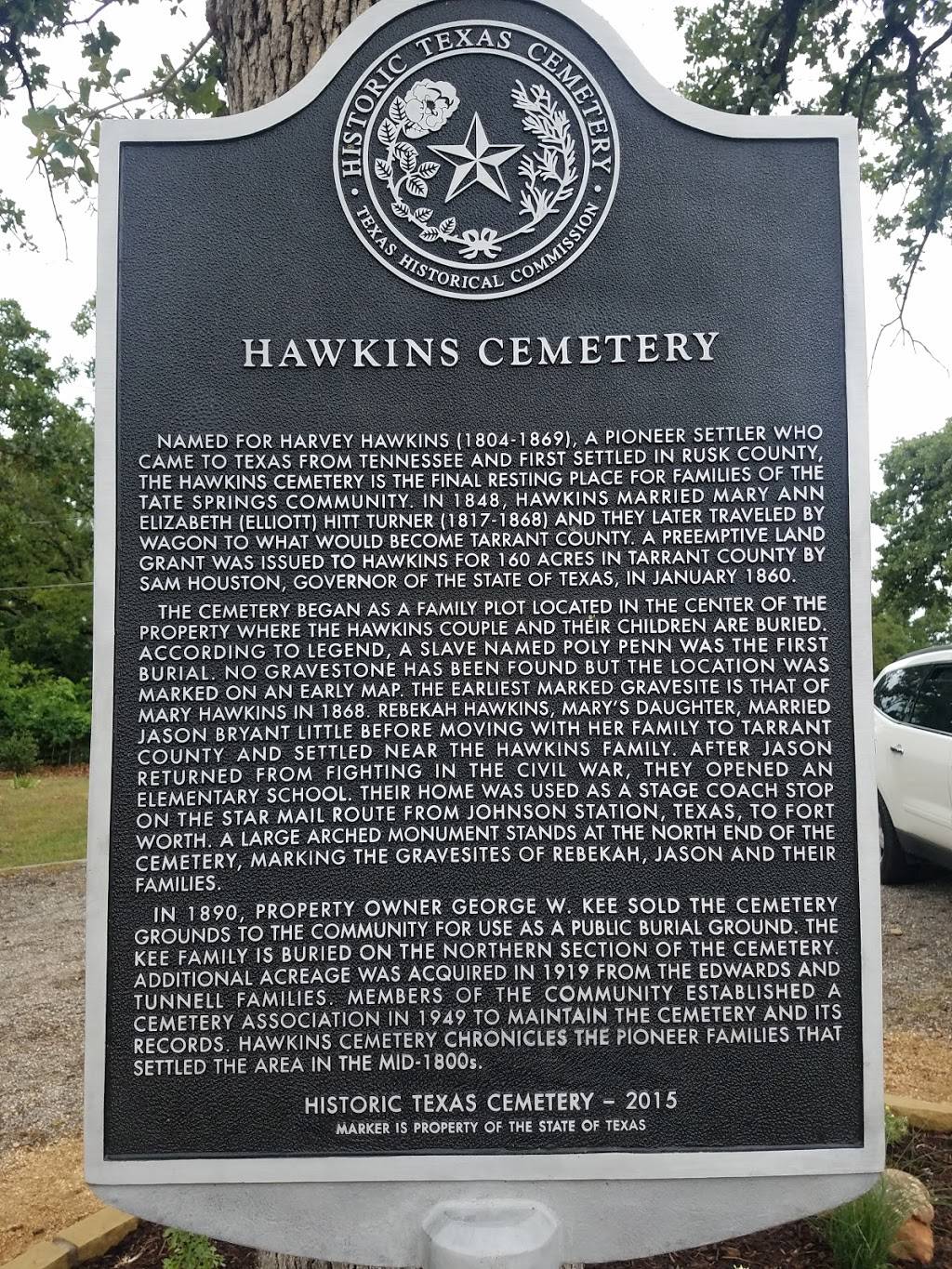 Hawkins Cemetery | Access Rd, Arlington, TX 76017, USA | Phone: (817) 274-3692
