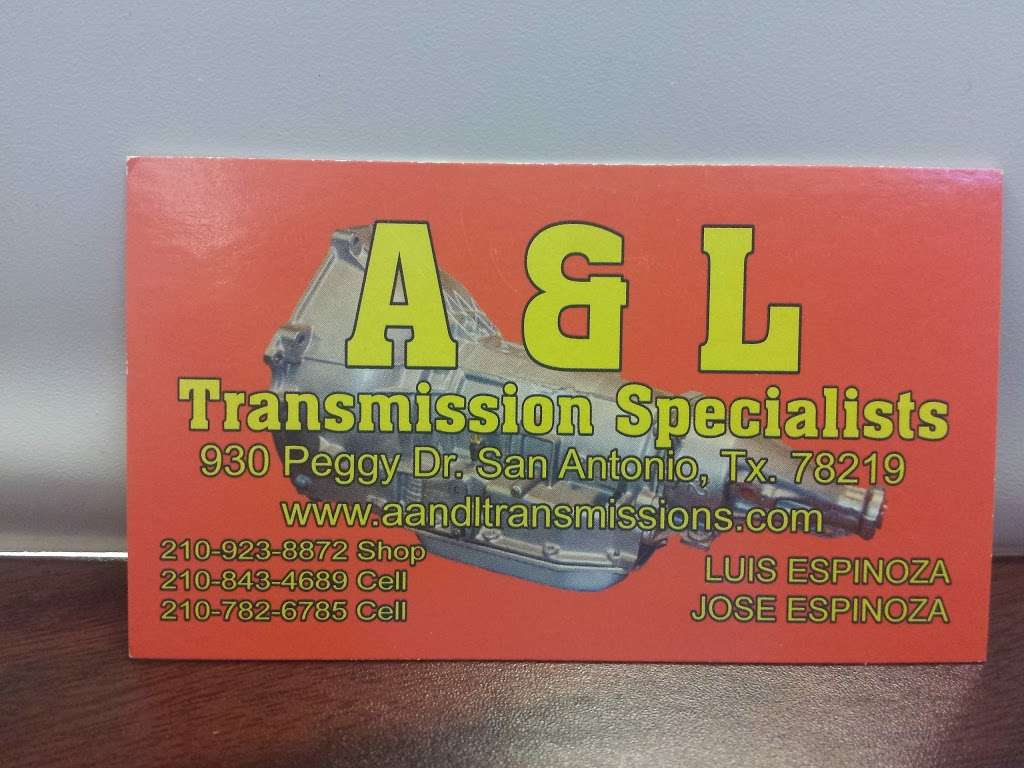 A & L Transmission Specialists | 930 Peggy Dr, San Antonio, TX 78219, USA | Phone: (210) 923-8872