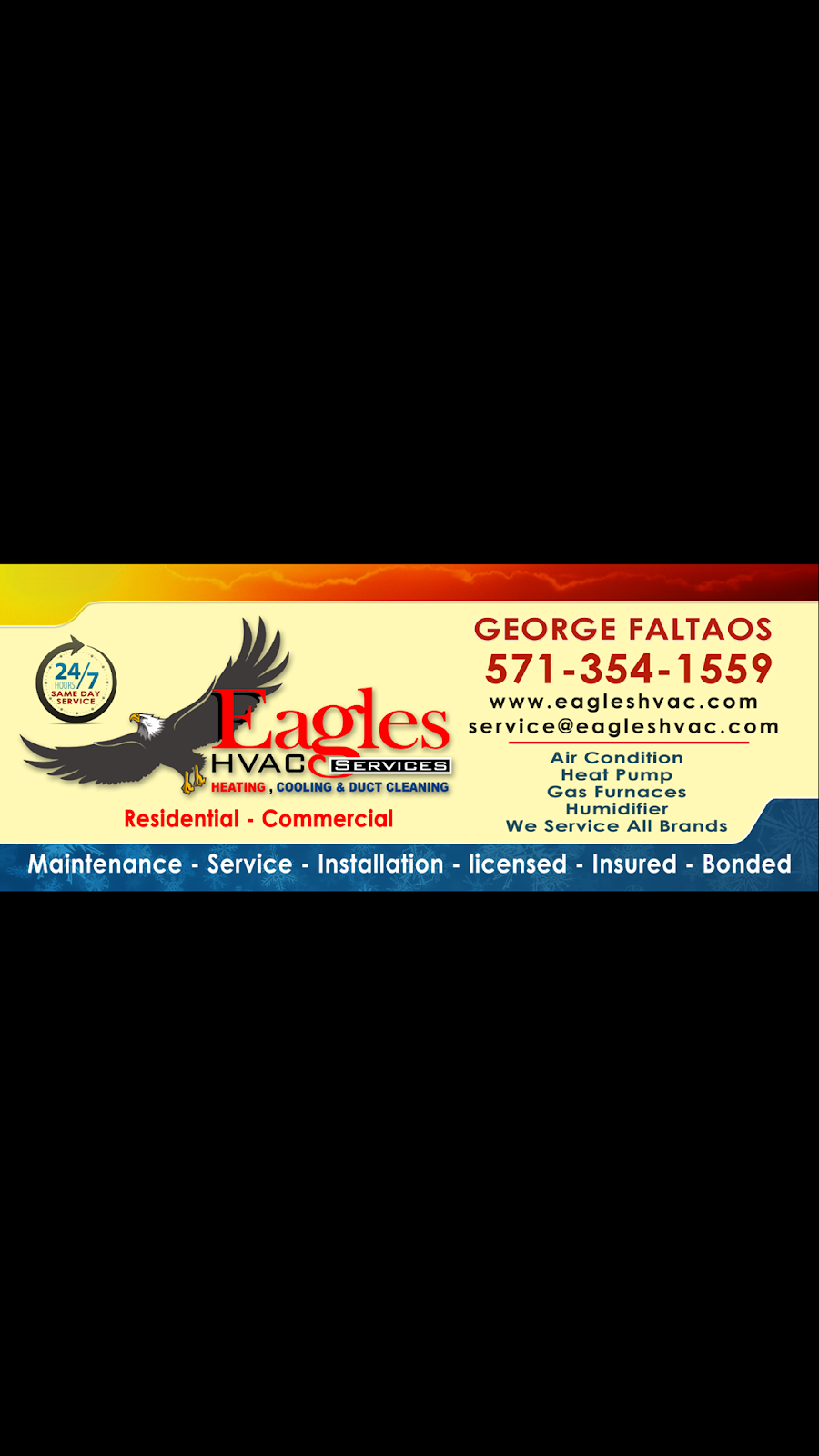 Eagles HVAC Services | 13540 Sierra Dr, Clifton, VA 20124 | Phone: (571) 354-1559