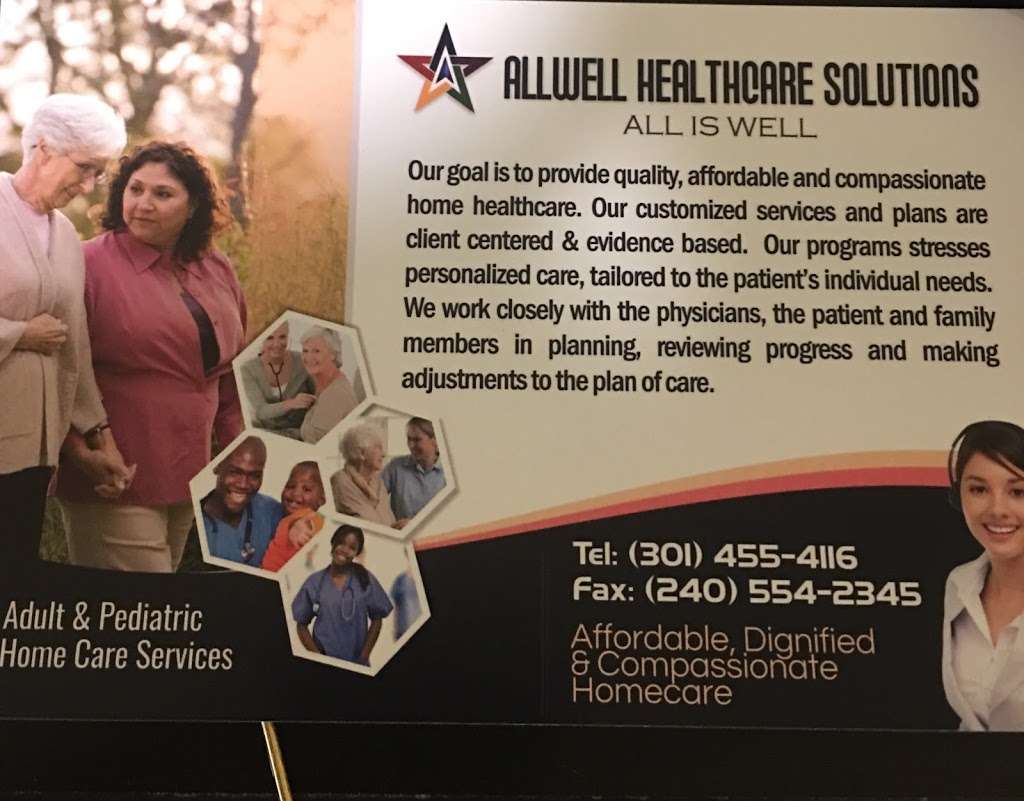 Allwell Healthcare Solutions, Inc. | 7365 Cedar Ave, Jessup, MD 20794 | Phone: (443) 755-5124