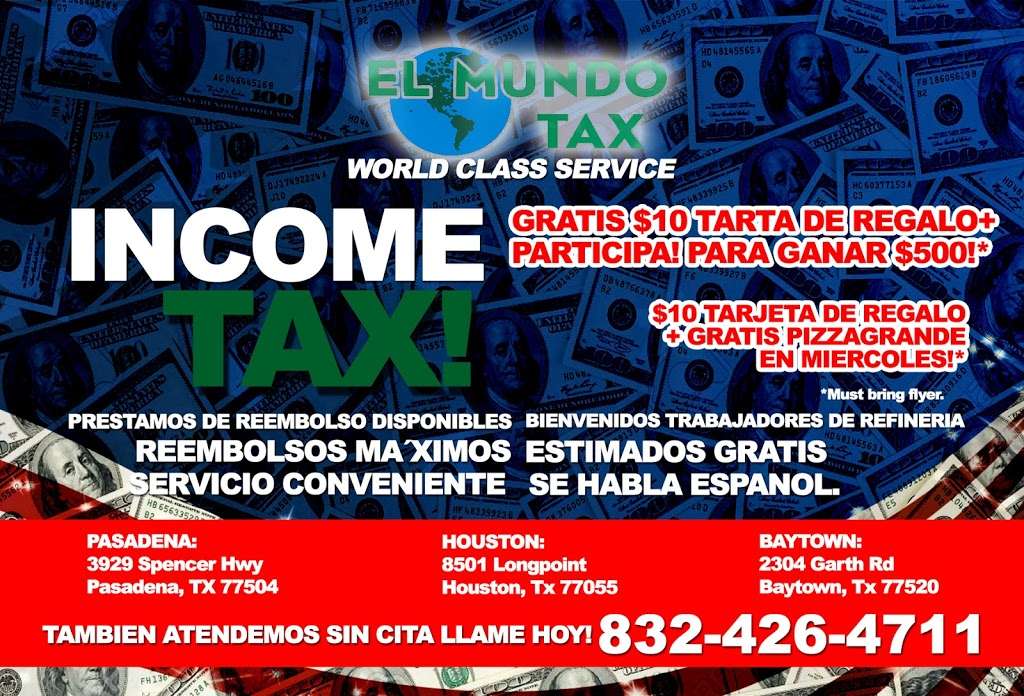 El Mundo Tax and Insurance | 3929 Spencer Hwy, Pasadena, TX 77504, USA | Phone: (832) 426-4711