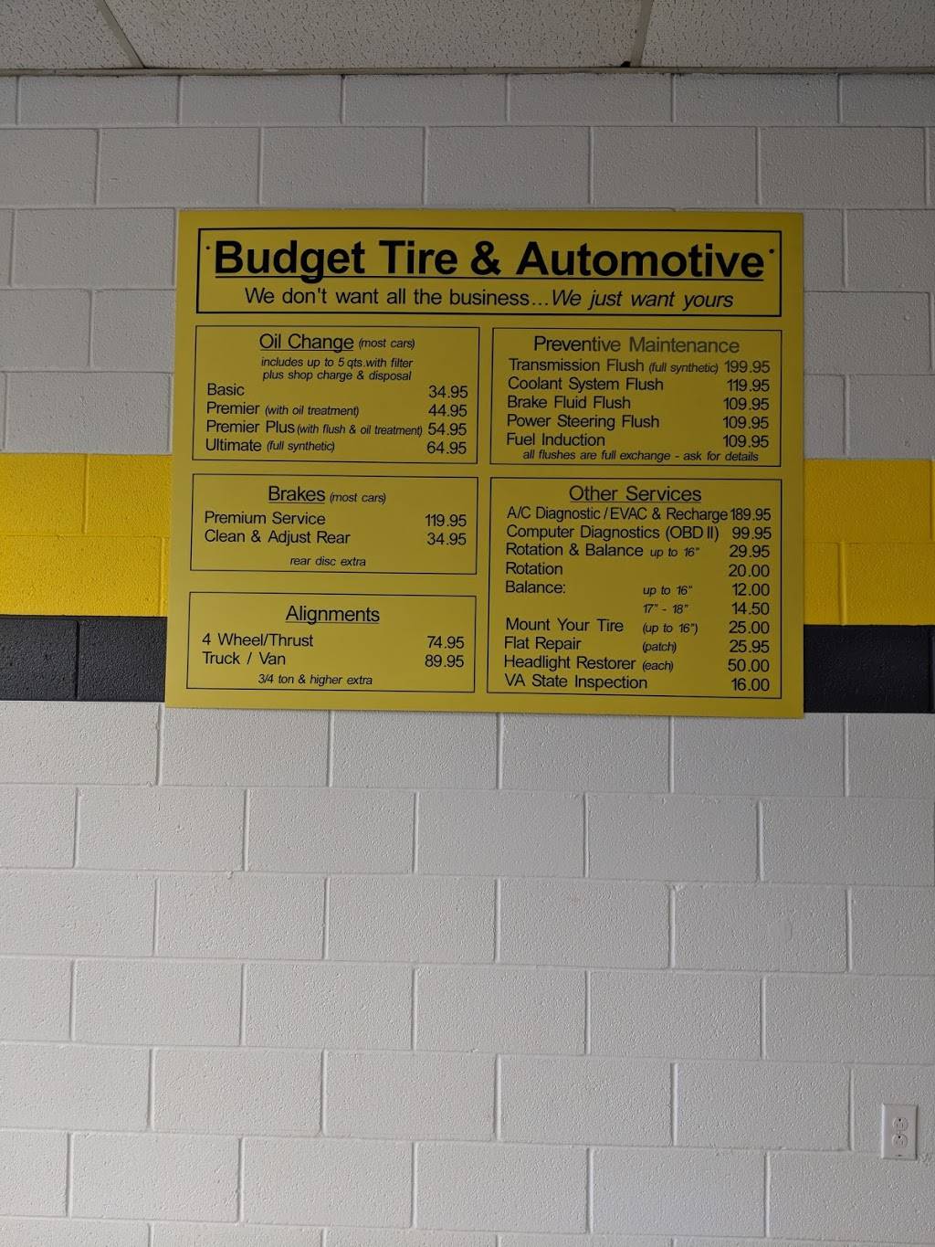 Budget Tire & Automotive | 5805 W Norfolk Rd, Portsmouth, VA 23703, USA | Phone: (757) 483-5444