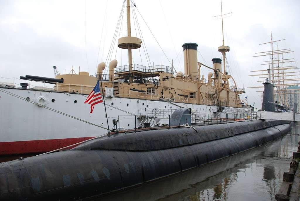 Cruiser Olympia and Submarine Becuna at Independence Seaport Mus | 211 S Christopher Columbus Blvd, Philadelphia, PA 19148, USA | Phone: (215) 413-8655