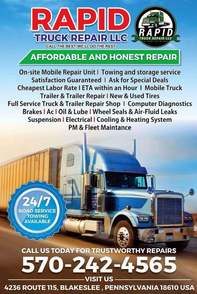Rapid Truck Repair LLC | 4236 PA-115, Blakeslee, PA 18610, USA | Phone: (570) 242-4565
