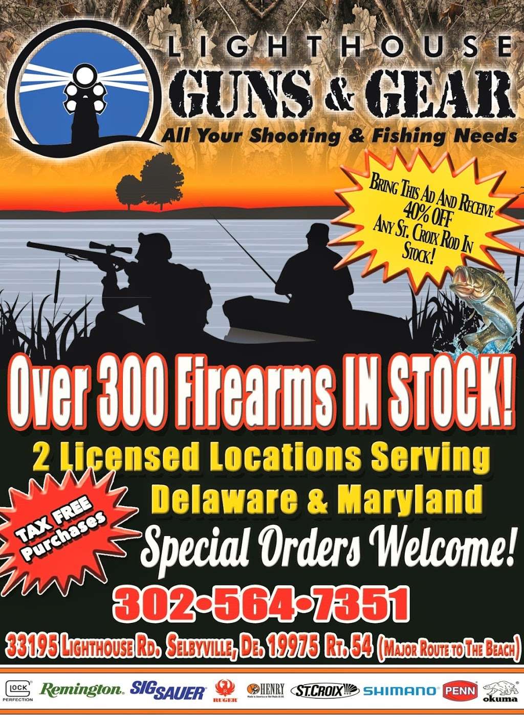 Lighthouse Guns and Gear | 33195 Lighthouse Rd #3, Selbyville, DE 19975, USA | Phone: (302) 564-7351