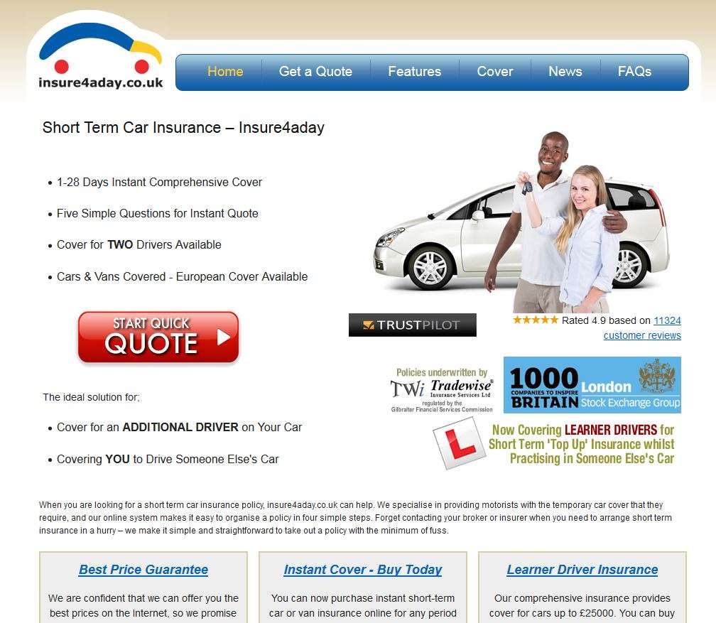 Insure4aDay | 28 Station Cl, Potters Bar EN6 1TL, UK | Phone: 01707 624780