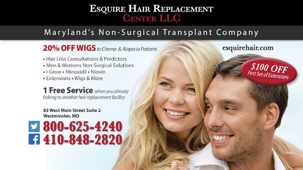 Esquire Hair Replacement Center LLC | 83 W Main St #2, Westminster, MD 21157, USA | Phone: (410) 848-2820