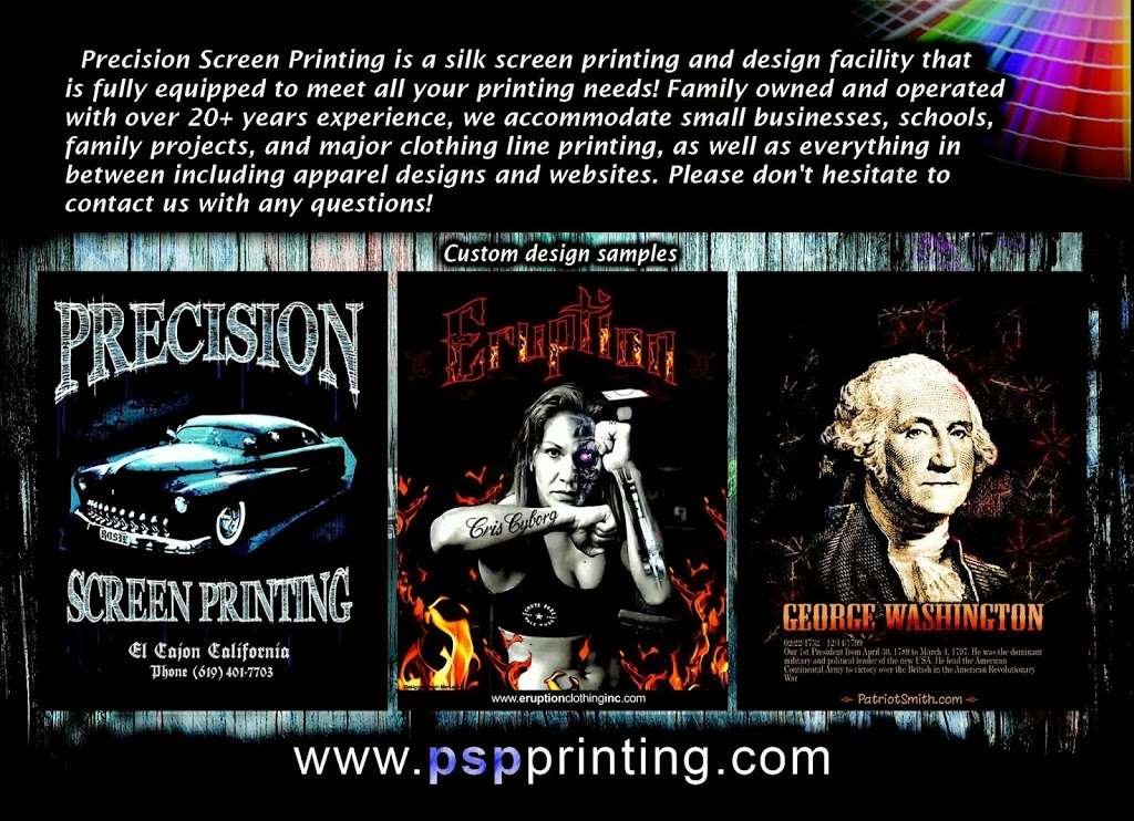 Precision Screen Printing | 1238 Greenfield Dr, El Cajon, CA 92021 | Phone: (619) 401-7703