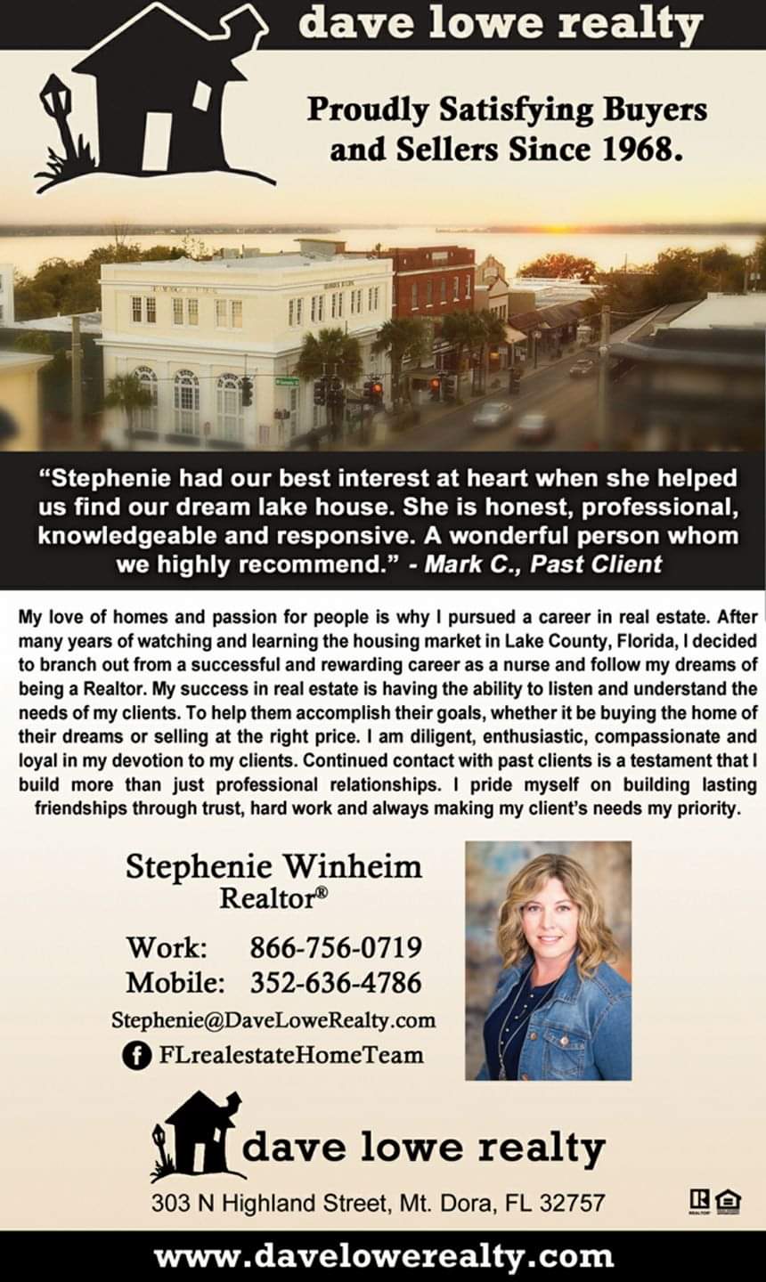 Stephenie Winheim, Pllc- Realtor @Dave Lowe Realty, Inc. | 33316 Tewksbury Dr, Leesburg, FL 34788, USA | Phone: (352) 636-4786