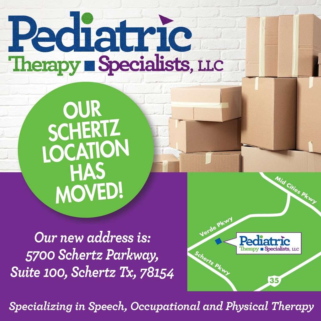 Pediatric Therapy Specialists, LLC. | 5700 Schertz Pkwy #100, Schertz, TX 78154, USA | Phone: (210) 233-1790