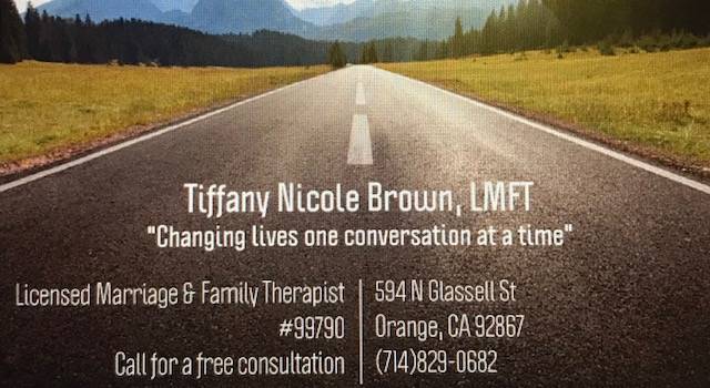 Tiffany Nicole Brown, LMFT | 594 N Glassell St, Orange, CA 92867, USA | Phone: (714) 829-0682