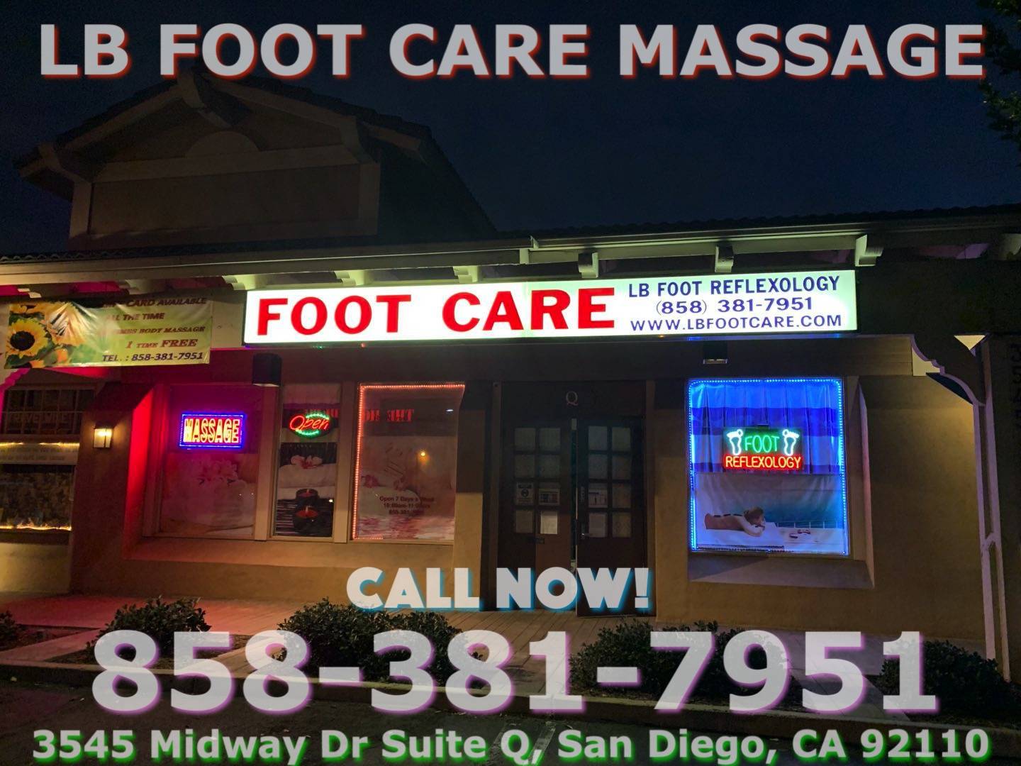 LB Foot Care Massage | 3545 Midway Dr Suite Q, San Diego, CA 92110, United States | Phone: (858) 381-7951