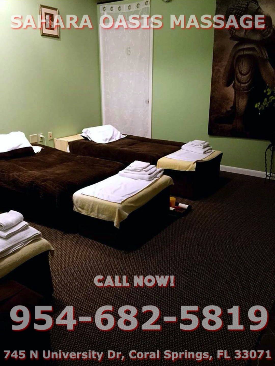 Sahara Oasis Massage | 745 N University Dr, Coral Springs, FL 33071, United States | Phone: (954) 682-5819