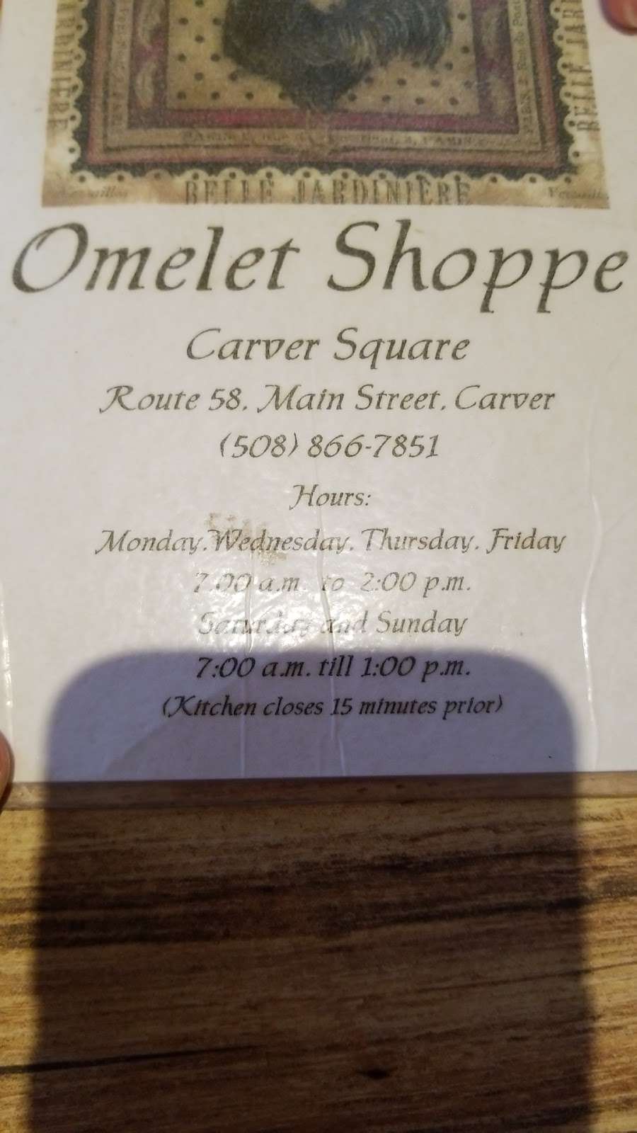 Ds Omelet Shoppe | 128 Main St #2, Carver, MA 02330, USA | Phone: (508) 866-7851