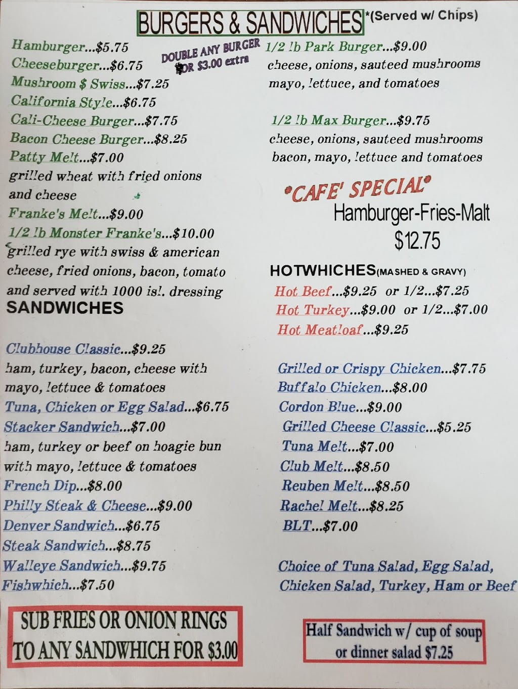 Park Cafe | 335 Broadway Ave, St Paul Park, MN 55071, USA | Phone: (651) 459-7201