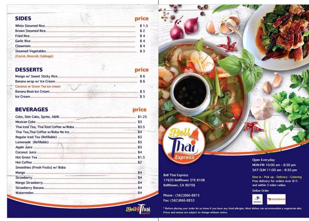 Bell Thai Express | 17620 Bellflower Blvd b108, Bellflower, CA 90706 | Phone: (562) 866-8873