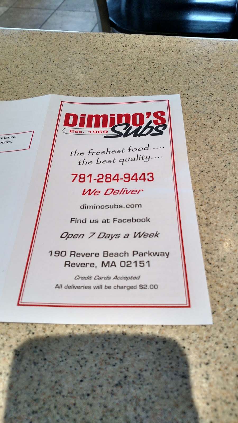 Diminos Subs | 190 Revere Beach Pkwy, Revere, MA 02151, USA | Phone: (781) 284-9443