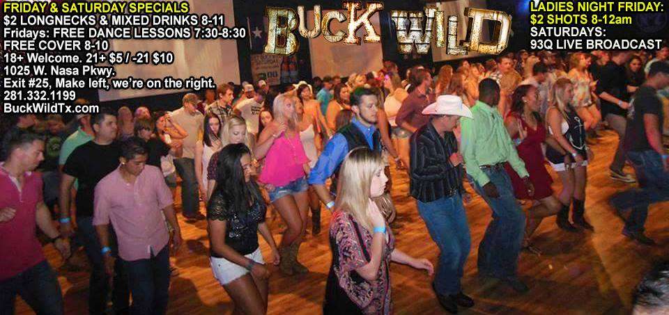 Buck Wild Country Dance Club | 1025 W NASA Pkwy, Webster, TX 77598, USA | Phone: (281) 332-1199