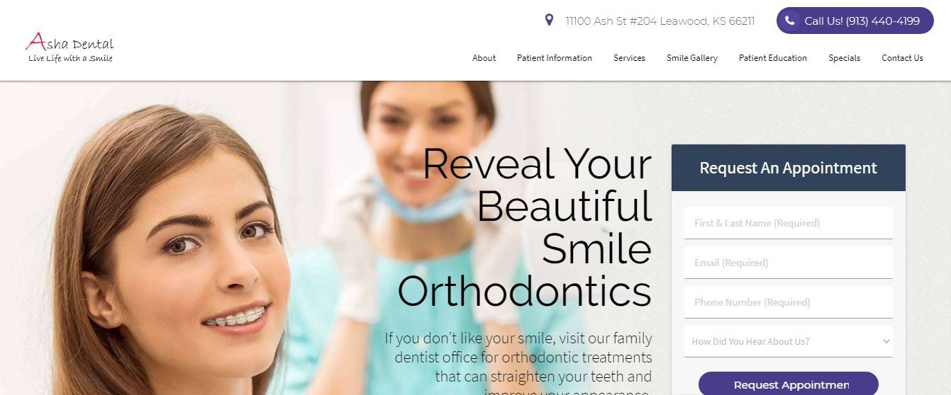 Asha Dental | 11100 Ash St Suite #204, Leawood, KS 66211, United States | Phone: (913) 440-4199