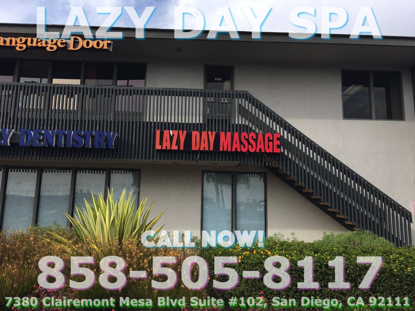 Lazy Day Spa | 7380 Clairemont Mesa Blvd #102, San Diego, CA 92111, USA | Phone: (858) 505-8117