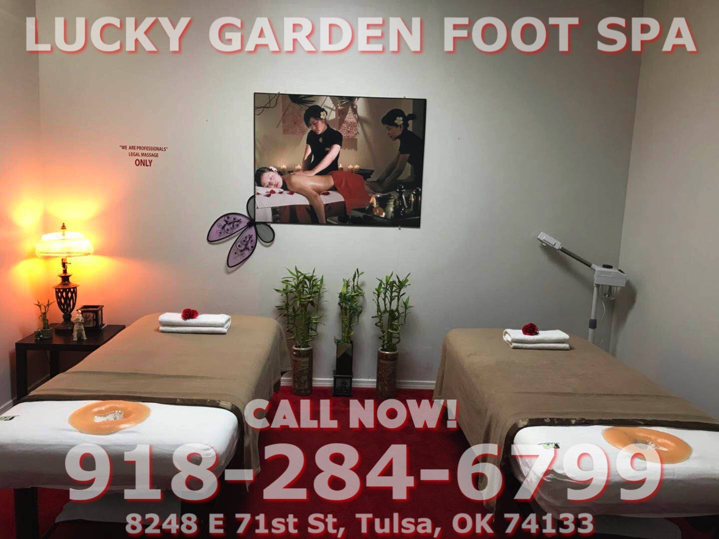 Lucky Garden Foot Spa | 8248 E 71st St, Tulsa, OK 74133, United States | Phone: (918) 284-6799