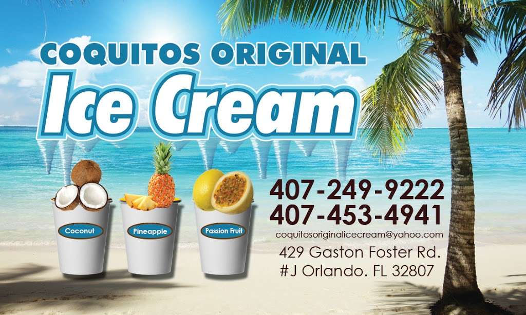 Coquitos Original Ice Cream, INC | 429 Gaston Foster Rd Suite #J, Orlando, FL 32807, USA | Phone: (407) 249-9222