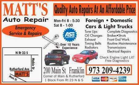 Matts Auto Repair | 200 Main St, Franklin, NJ 07416, USA | Phone: (973) 209-4239