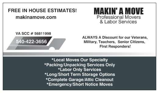 Makin A Move Professional Movers & Labor Services | 1116 Lakeview Pkwy, Locust Grove, VA 22508, USA | Phone: (540) 422-3656