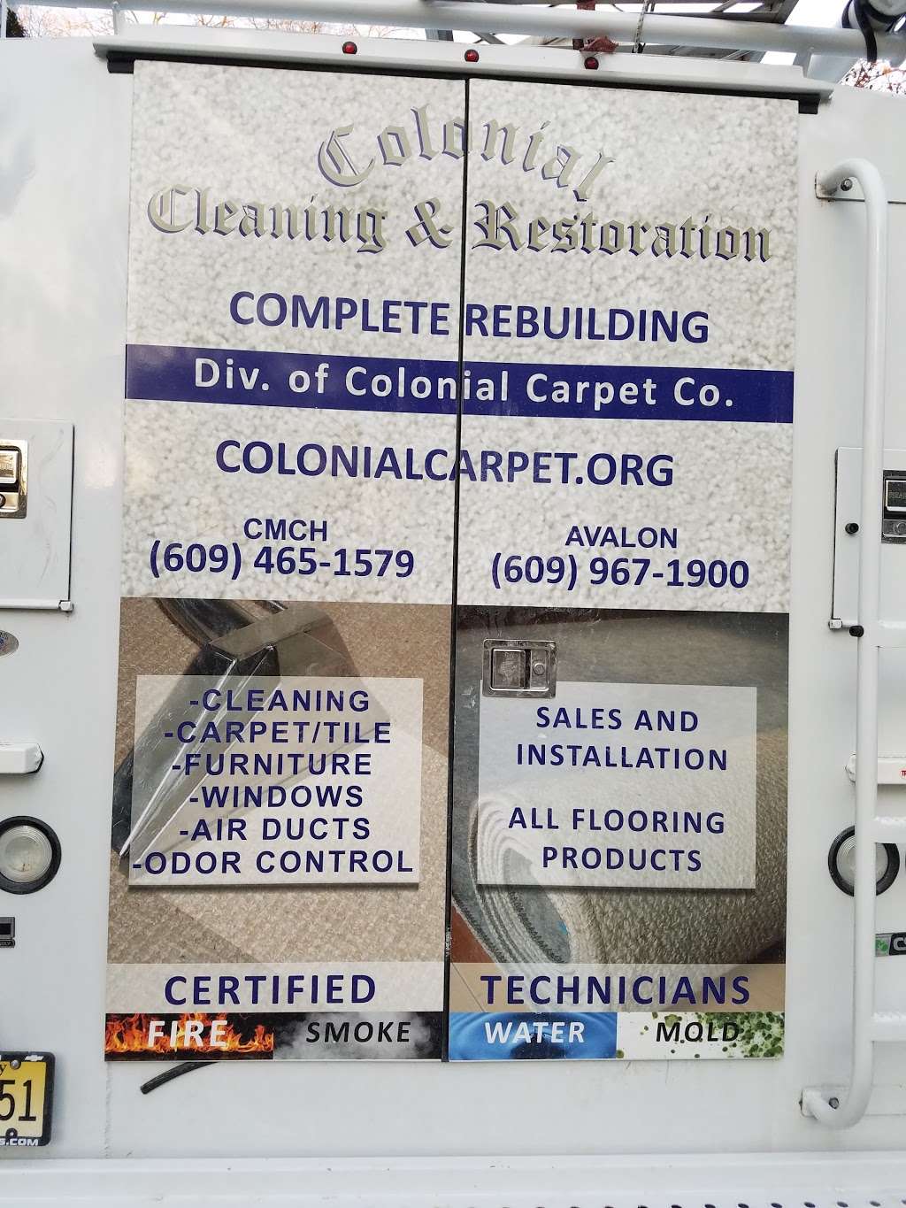 Colonial Carpet Company, Cleaning and Restoration | 208 Colonial Ave, Cape May Court House, NJ 08210 | Phone: (609) 465-1579