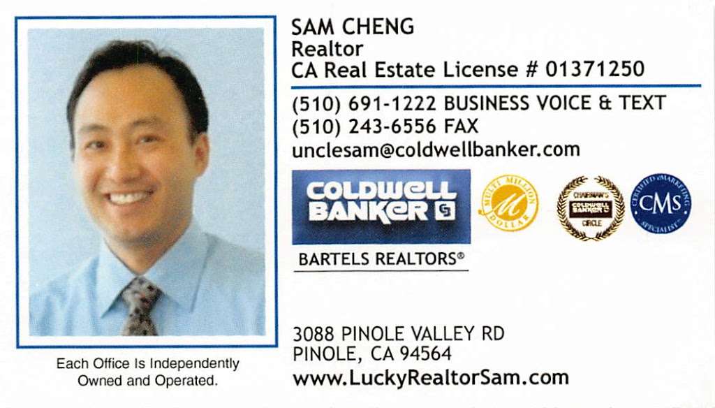 Real Estate Agent Sam Cheng of Coldwell Banker | 3642 Park Ridge Dr, Richmond, CA 94806, USA | Phone: (510) 691-1222
