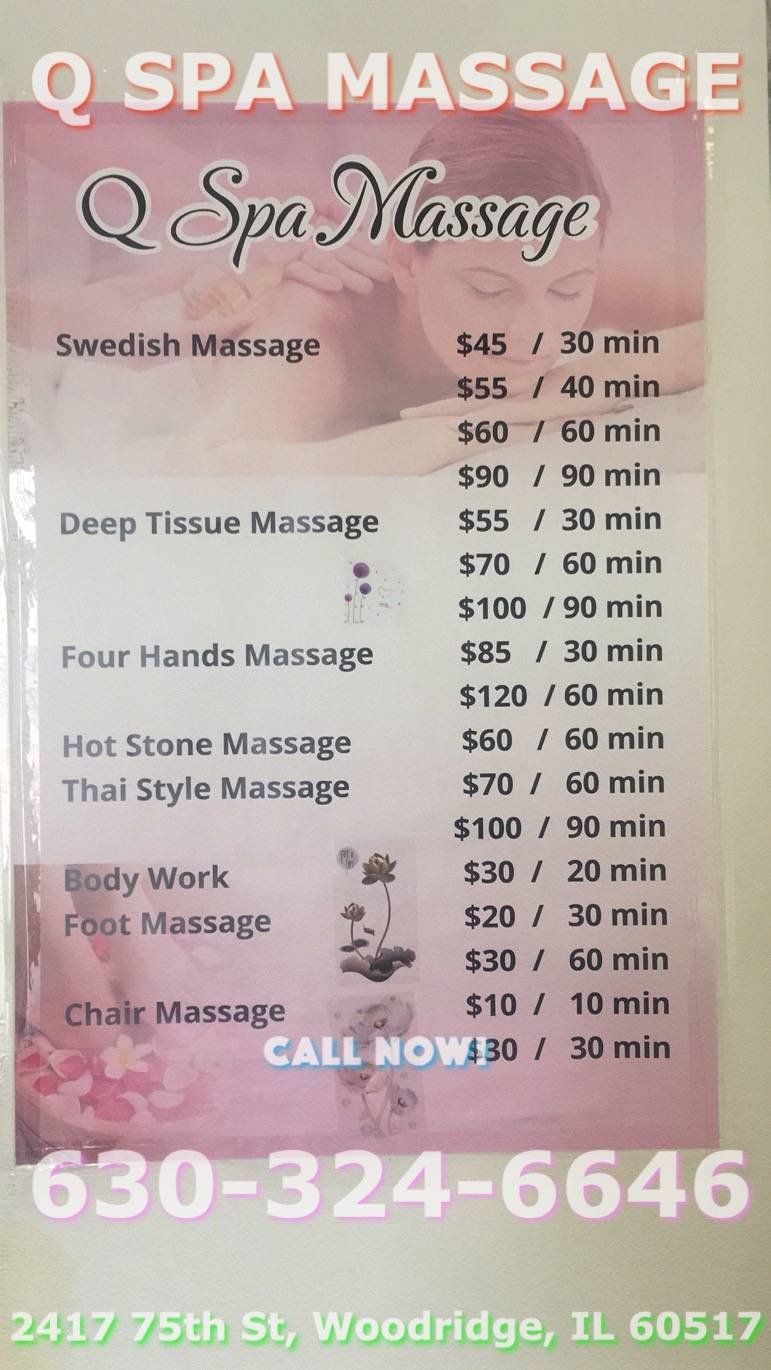 Q Spa Massage | 2417 75th St, Woodridge, IL 60517, United States | Phone: (630) 324-6646