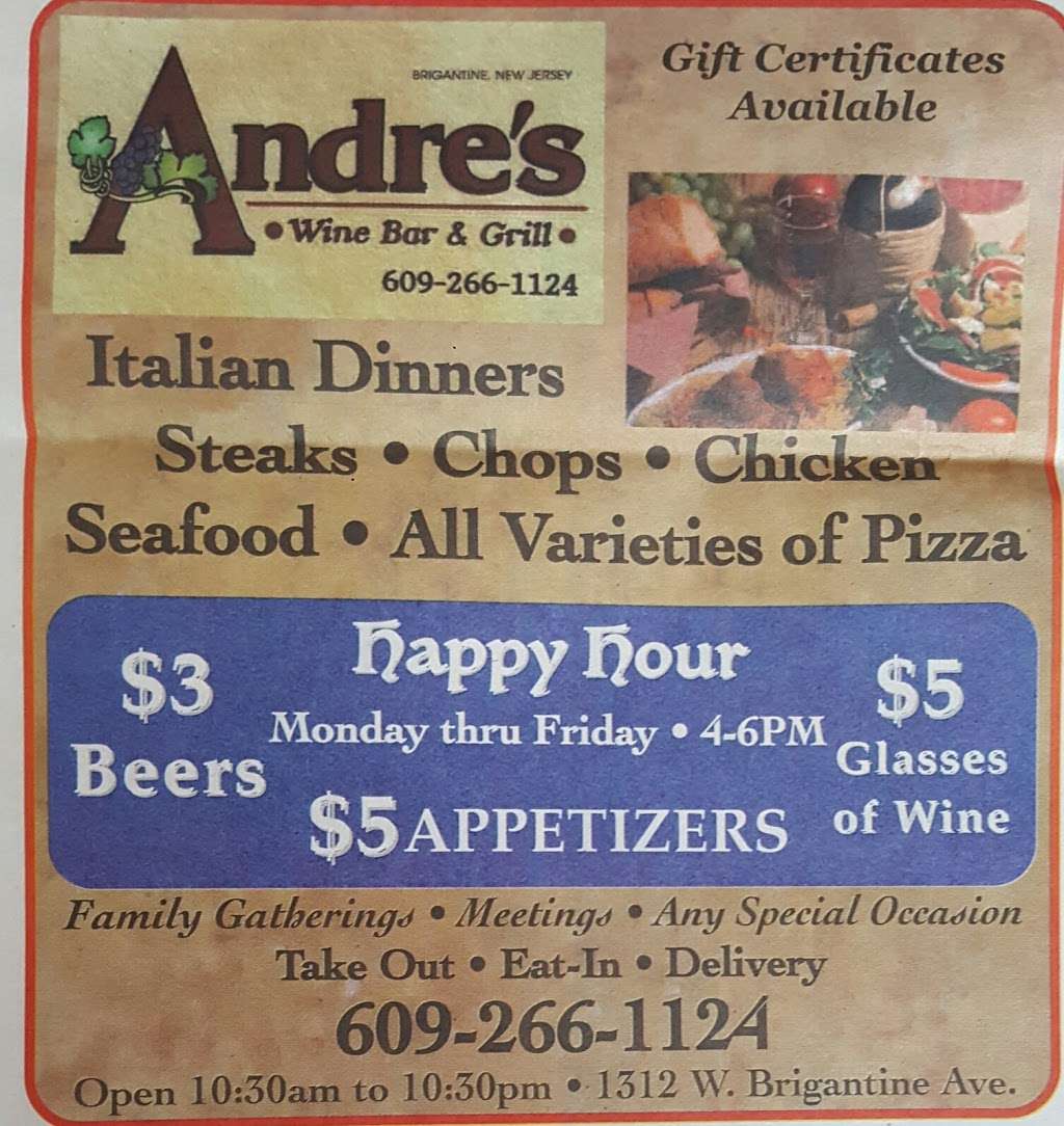 Andres Italian Restaurant | 1312 W Brigantine Ave, Brigantine, NJ 08203 | Phone: (609) 266-1124